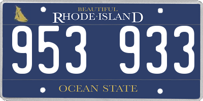 RI license plate 953933