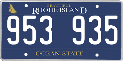 RI license plate 953935
