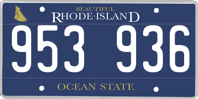 RI license plate 953936