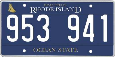 RI license plate 953941