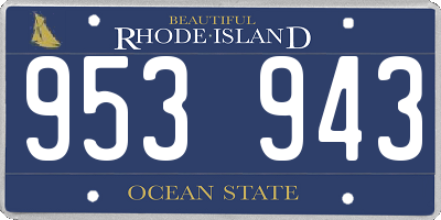 RI license plate 953943