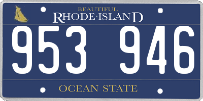 RI license plate 953946