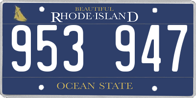 RI license plate 953947