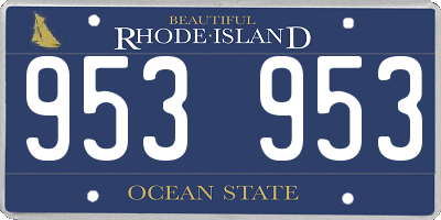 RI license plate 953953