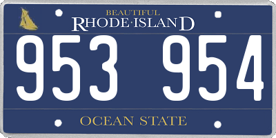 RI license plate 953954