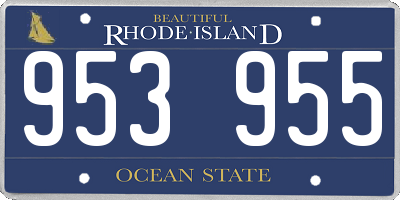 RI license plate 953955