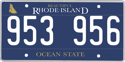 RI license plate 953956