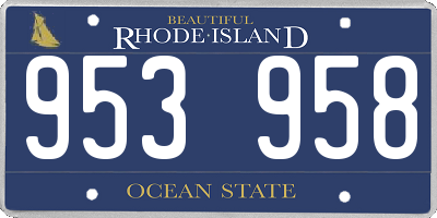 RI license plate 953958