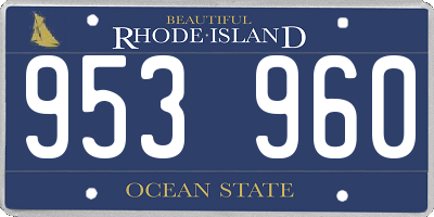 RI license plate 953960
