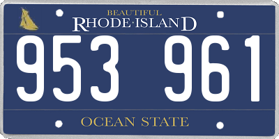 RI license plate 953961
