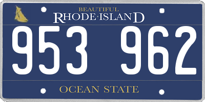 RI license plate 953962