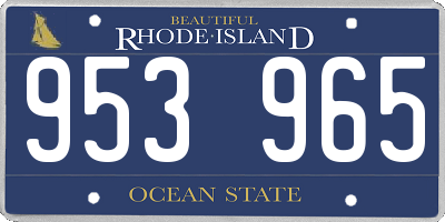 RI license plate 953965