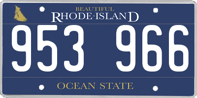 RI license plate 953966
