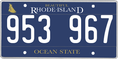 RI license plate 953967