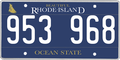 RI license plate 953968