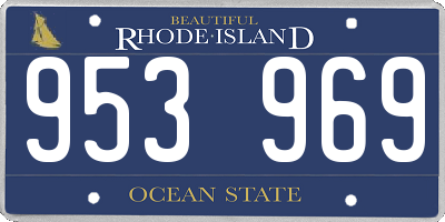 RI license plate 953969