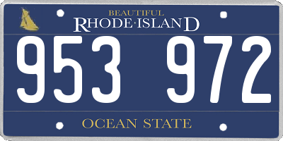 RI license plate 953972