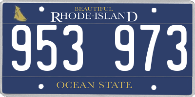 RI license plate 953973