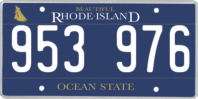 RI license plate 953976