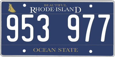 RI license plate 953977