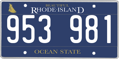 RI license plate 953981