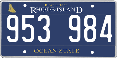 RI license plate 953984