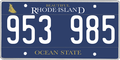 RI license plate 953985