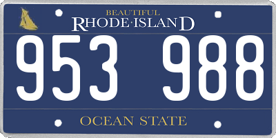 RI license plate 953988