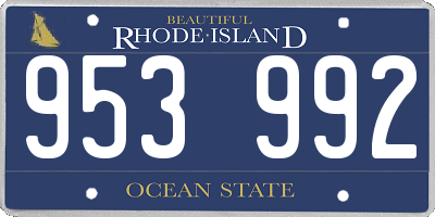 RI license plate 953992