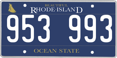 RI license plate 953993