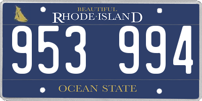 RI license plate 953994