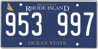 RI license plate 953997