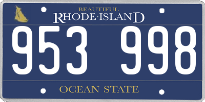 RI license plate 953998