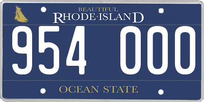 RI license plate 954000