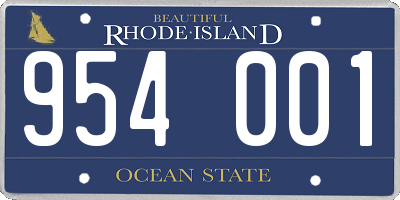 RI license plate 954001