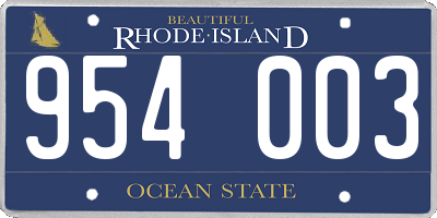RI license plate 954003