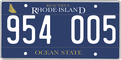 RI license plate 954005