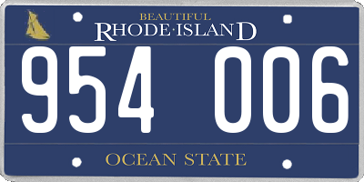 RI license plate 954006