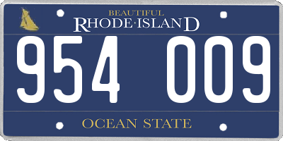 RI license plate 954009