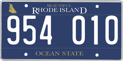 RI license plate 954010