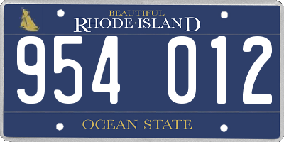 RI license plate 954012