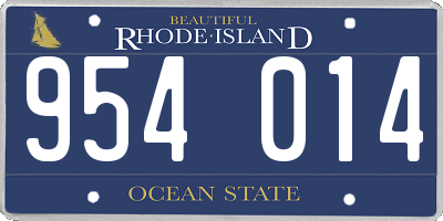 RI license plate 954014