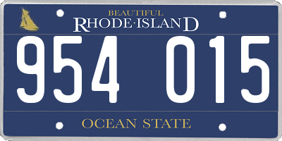 RI license plate 954015