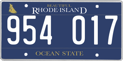 RI license plate 954017