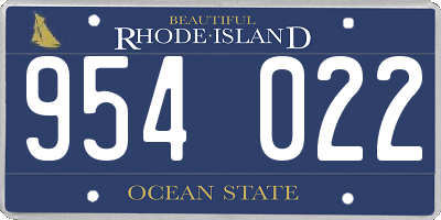 RI license plate 954022