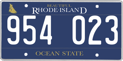 RI license plate 954023