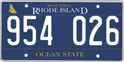 RI license plate 954026
