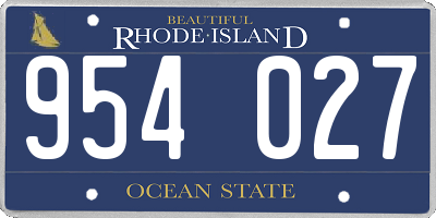 RI license plate 954027