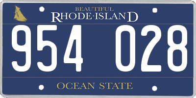 RI license plate 954028