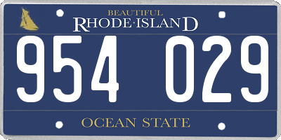 RI license plate 954029